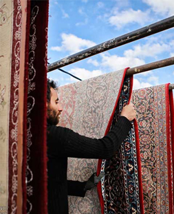 خشک کردن قالی در قالیشویی نظام آباد 